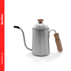 Sportface Outdoor camping stainless steel longbeak kettle Wooden handle hand flush kettle camping Hot kettle