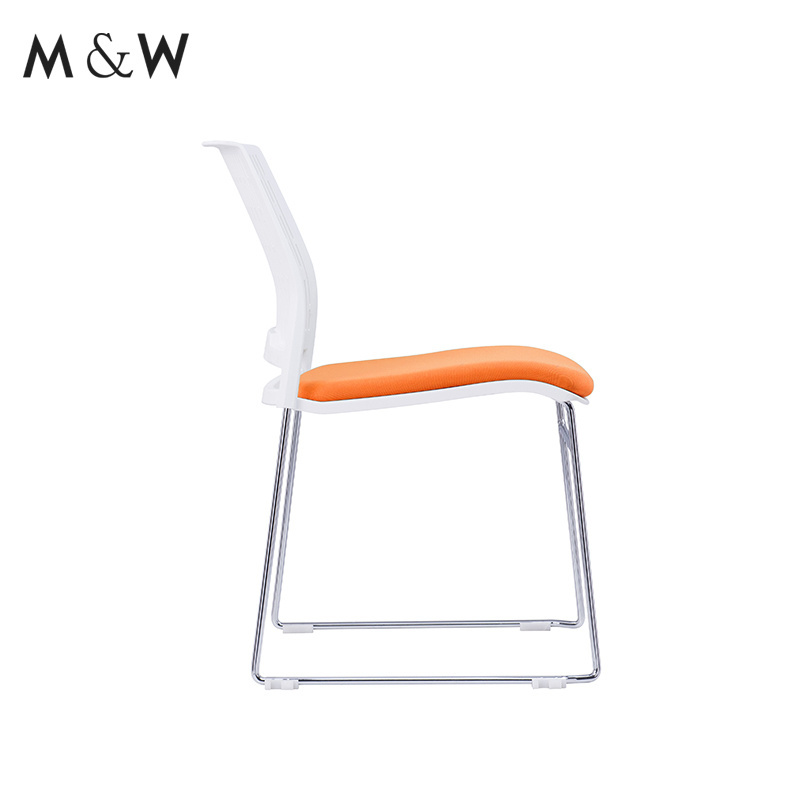 wholesale luxury pu castor movable Reception waiting office white black green yellow red PP chair plastic training chair