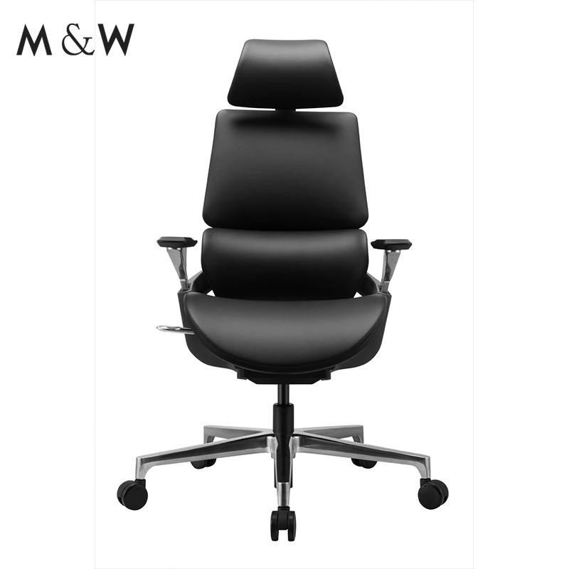 M&W High back adjustable armrest lumbar support swivel recling ergonomic PU executive boss office chair