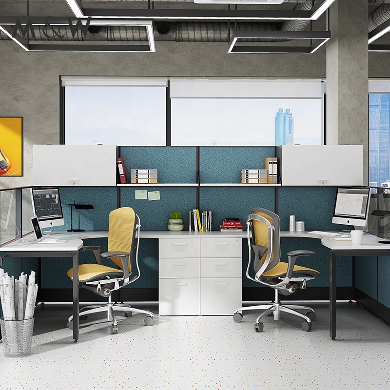 Melamine Furniture Desk Manufacturing Workstation Linear L Shape Seat Double Office cubicle