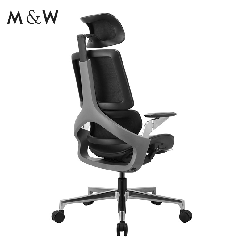 M&W High back adjustable armrest lumbar support swivel recling ergonomic PU executive boss office chair