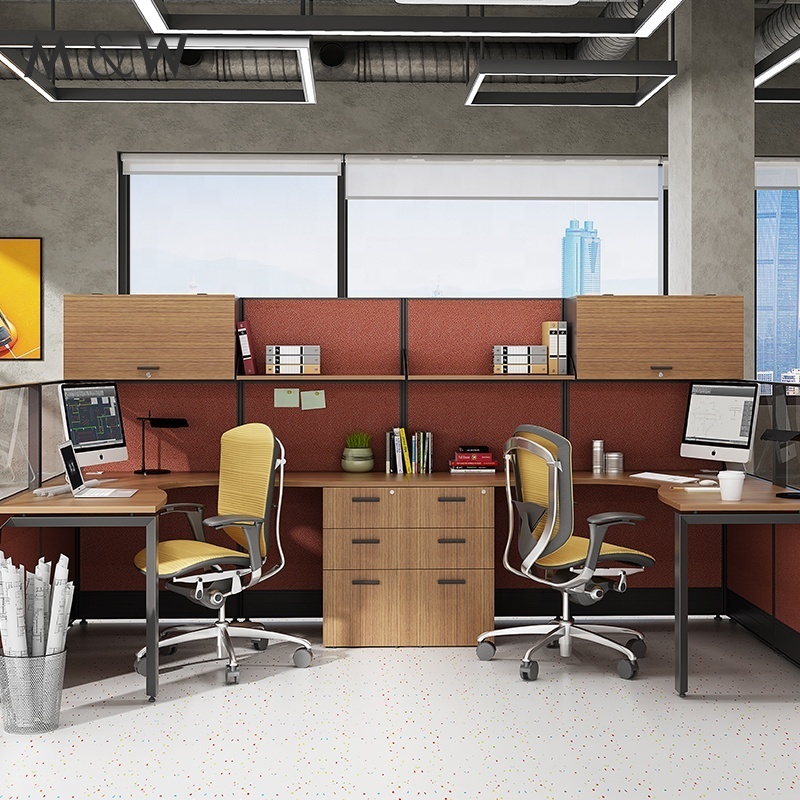 Melamine Furniture Desk Manufacturing Workstation Linear L Shape Seat Double Office cubicle