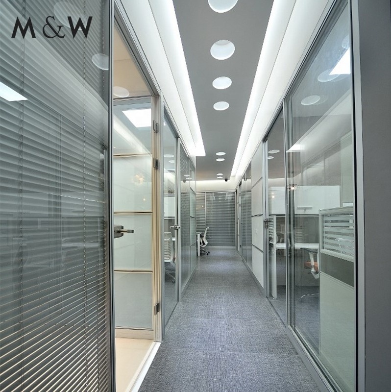 Factory Direct Sale Manufacture Partition Indoor Glazed Wall Soundproof Price Clear Glass Office Furniture