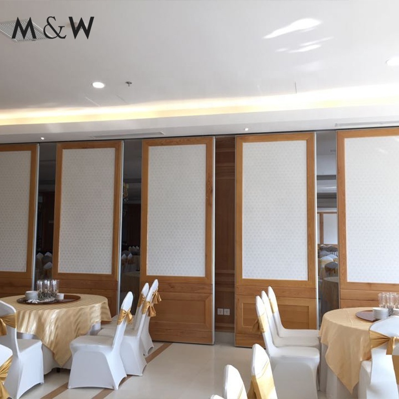 M&W Hotel Banquet Hall Movable Partition Soundproof Room Divider Sliding Folding Partition Operable Wall with Ceiling Track