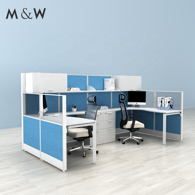 Melamine Furniture Desk Manufacturing Workstation Linear L Shape Seat Double Office cubicle