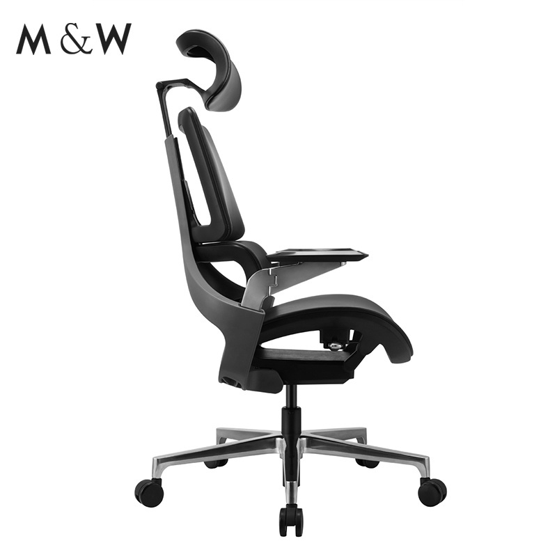 M&W High back adjustable armrest lumbar support swivel recling ergonomic PU executive boss office chair