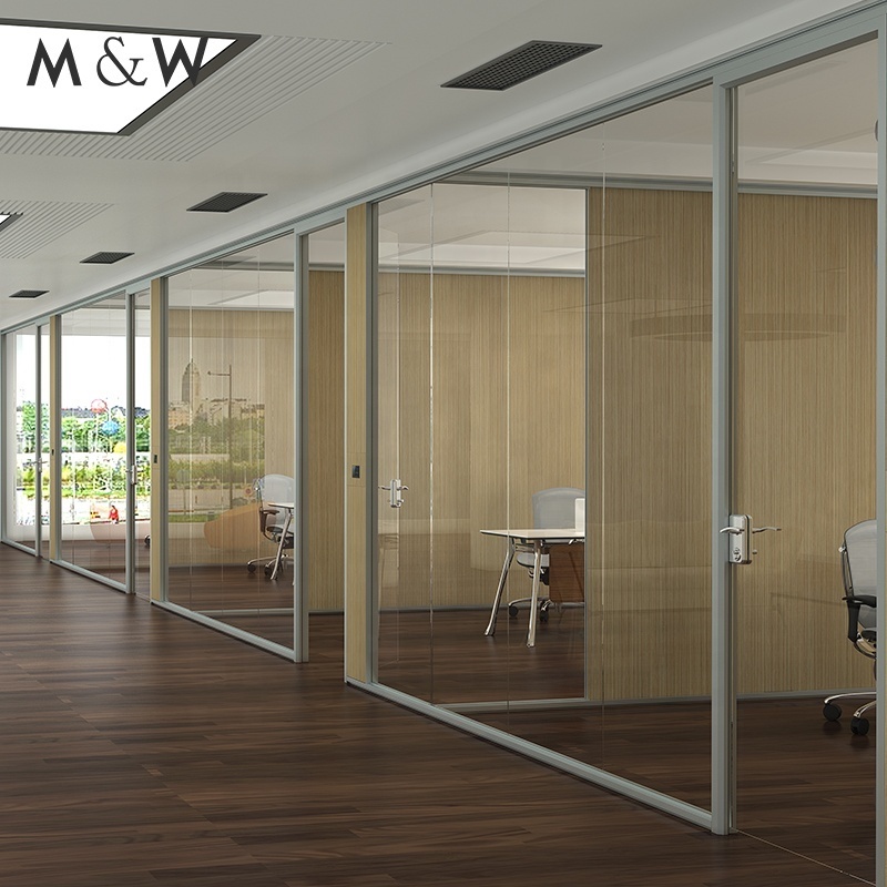 Factory Wholesale Aluminum Wall Metal Clear Glass Indoor Glazed Office Partition