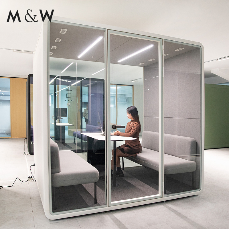 M&W Factory direct supply oem odm sound insulation soundproof booth meeting pods sound proof phone booths meeting pods for sale