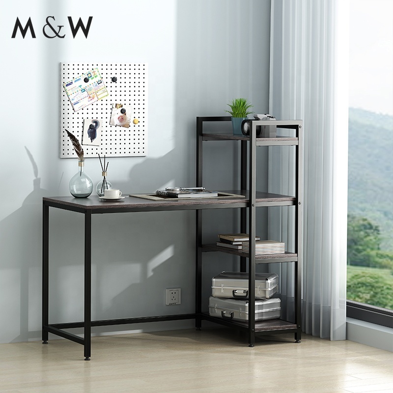 Nordic simple home office desk writing computer desk with book shelve