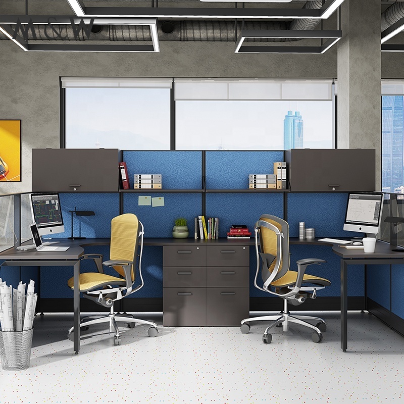 Melamine Furniture Desk Manufacturing Workstation Linear L Shape Seat Double Office cubicle