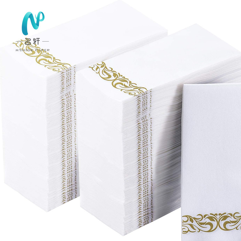 Mingxuan personalized napkins Luxury White Custom cutlery paper napkin Airlaid disposable paper napkin with logo