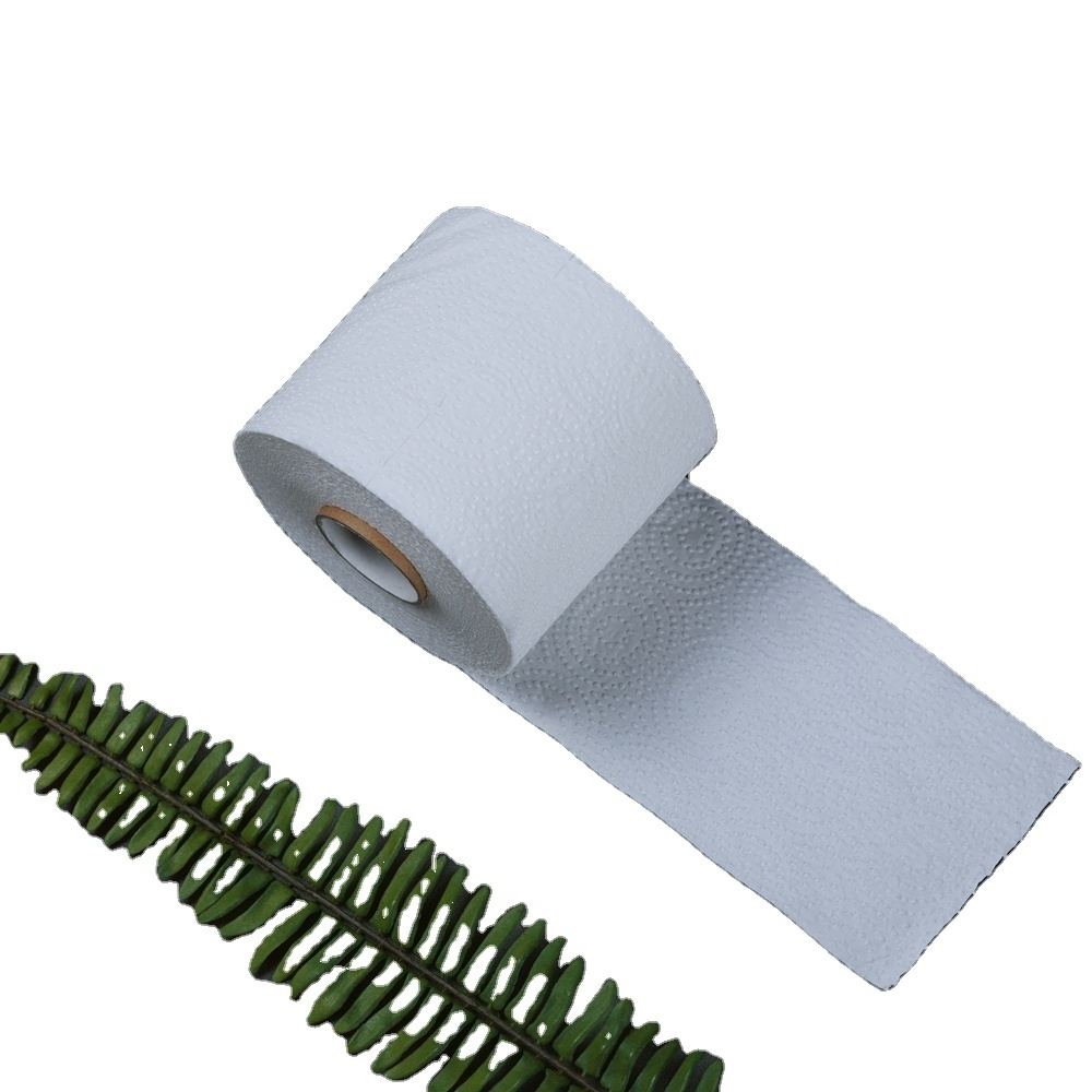 Soft touching 2ply unbleached 100% virgin organic bamboo tissue toilet rolling paper