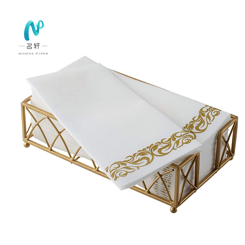 Mingxuan personalized napkins Luxury White Custom cutlery paper napkin Airlaid disposable paper napkin with logo