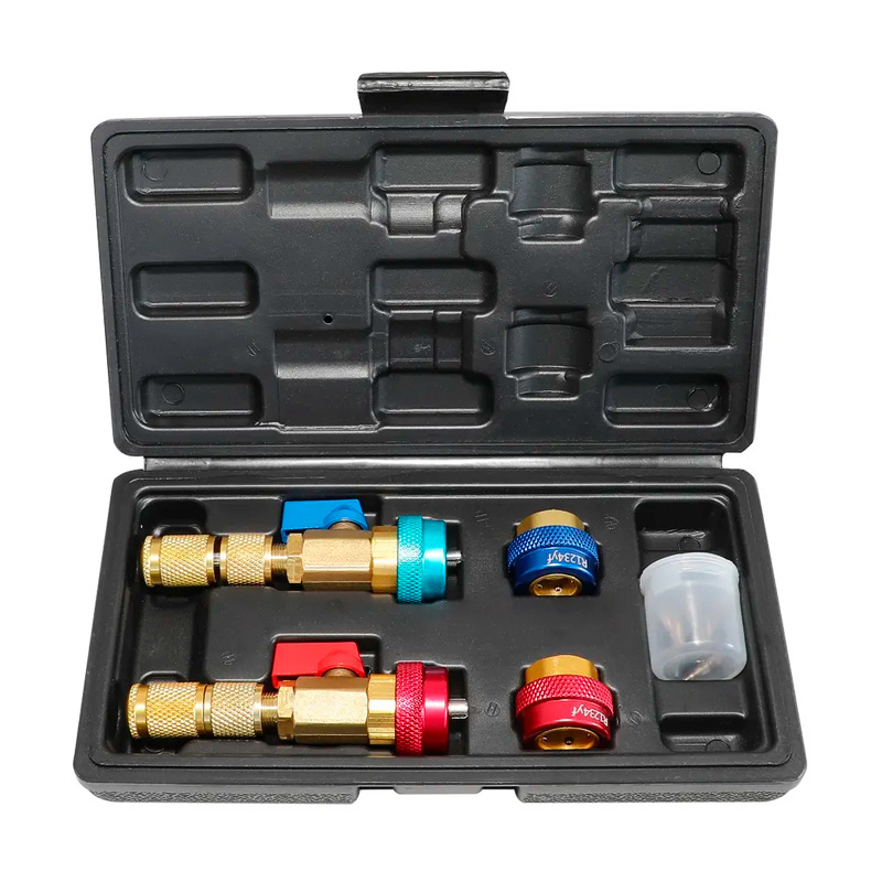 Car R134a A/C Quick Connectors Air Condition Valve Core High Low Pressure Tool For Removal And Installation