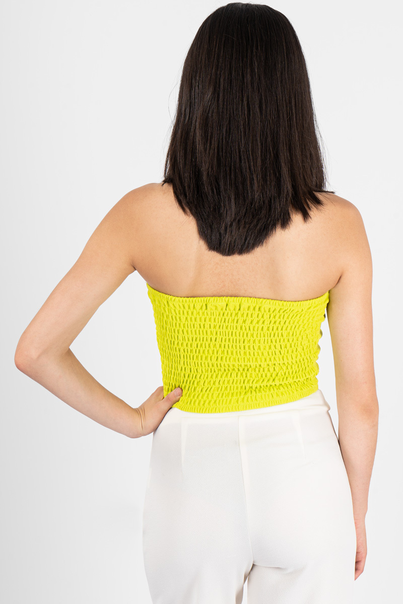 Spring And Summer Women's Knitted Tube Top with cuts in the front and fully elastic back Available in Wholesale Price