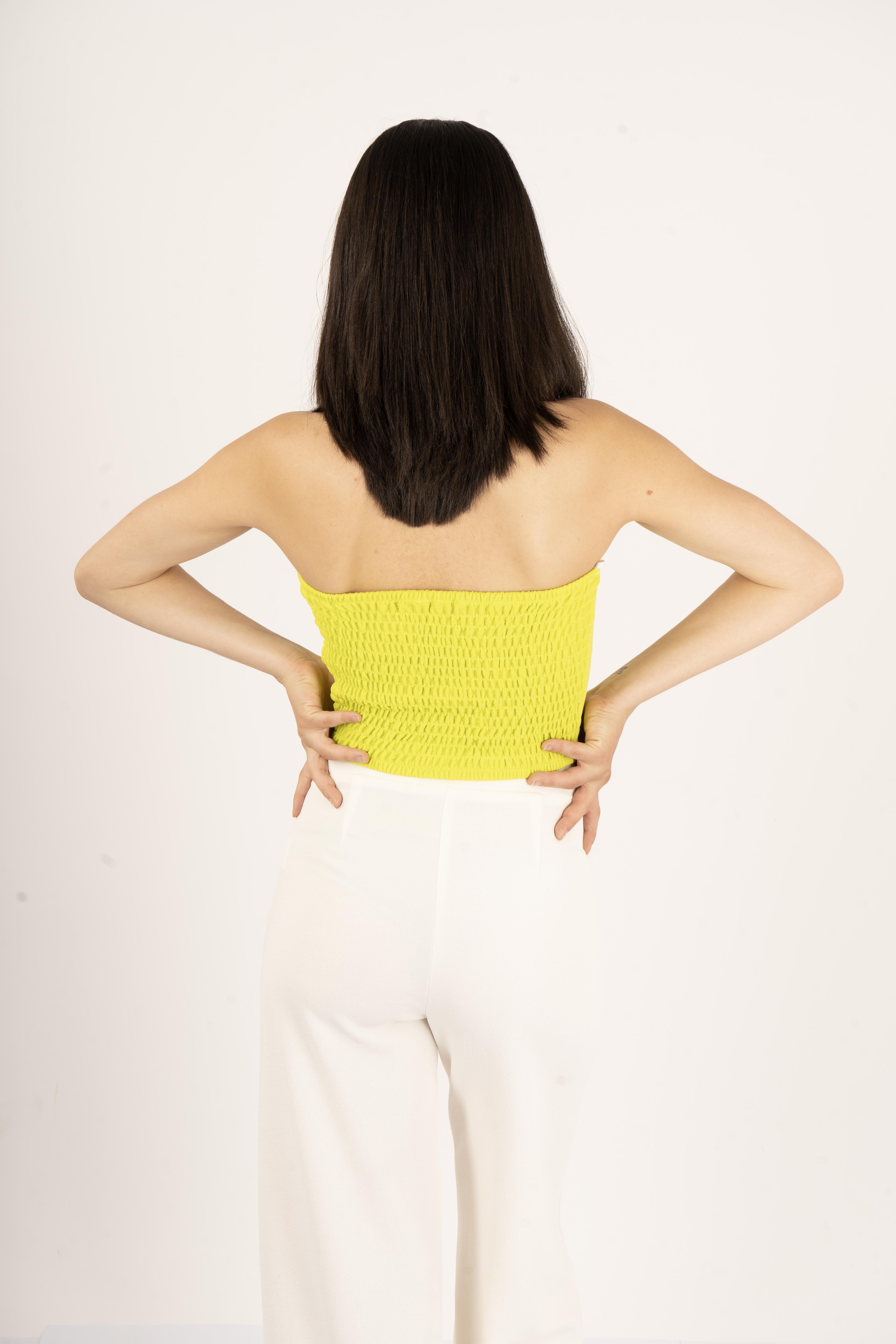 Spring And Summer Women's Knitted Tube Top with cuts in the front and fully elastic back Available in Wholesale Price