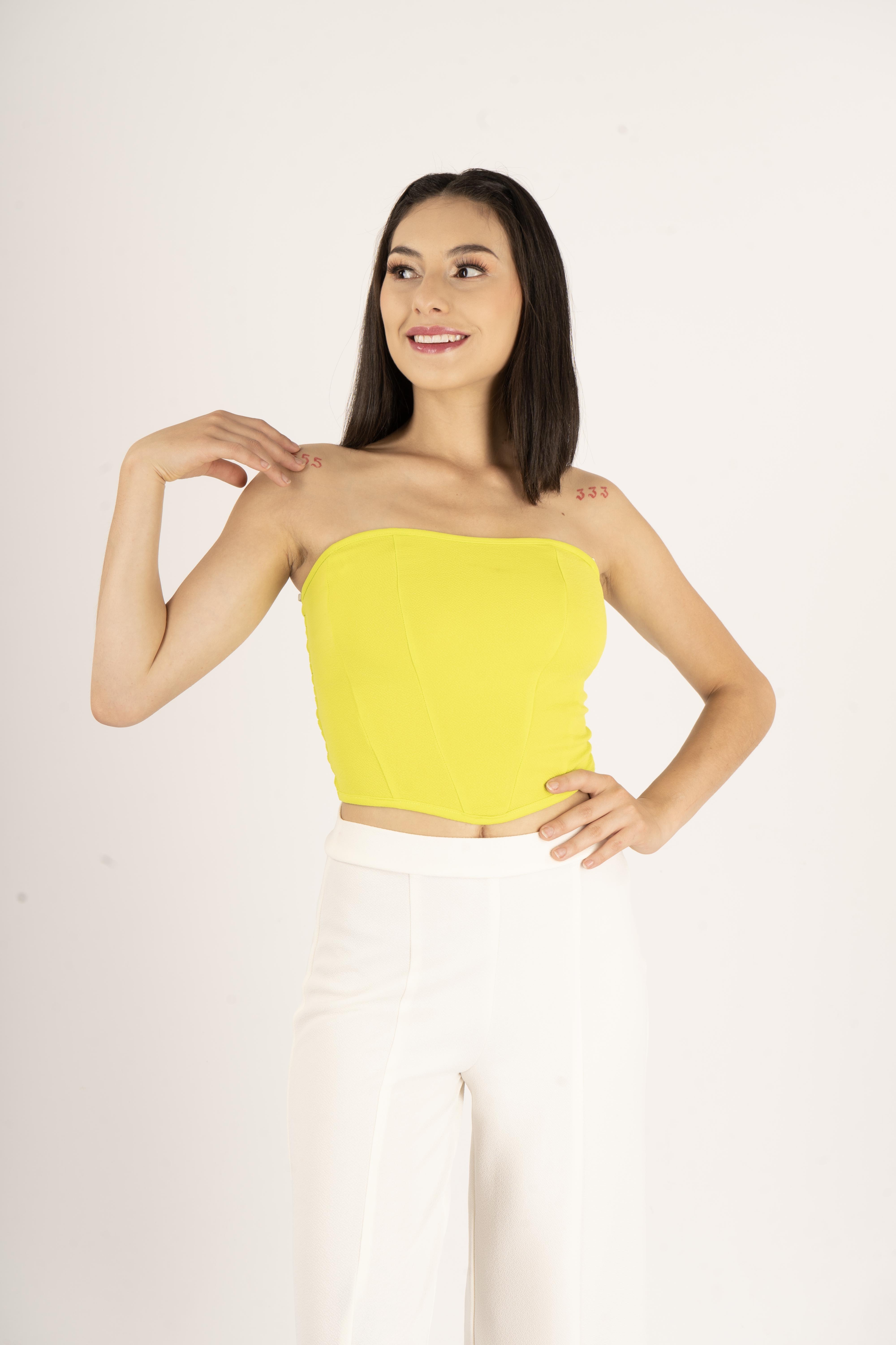 Spring And Summer Women's Knitted Tube Top with cuts in the front and fully elastic back Available in Wholesale Price