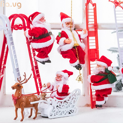 Kids Gift Electric Music Santa Claus Interesting Custom Christmas Decorations Funny Electric Climbing Santa Claus