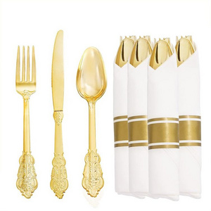 Hot Selling Crown Design Tableware Set PS Tableware Set Wedding Festival Home Party Supplies 3PCS/Set