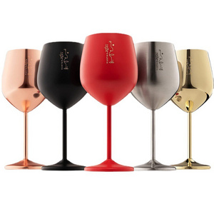 Professional Stainless Steel Gold Wine Goblet Wholesale Bulk Cocktail Martini 18OZ Metal Stemless Champagne Glasses