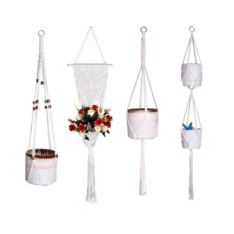 2023 new designed handmade flower pots hanger macrame plant hangers home boho decor Wall decorations