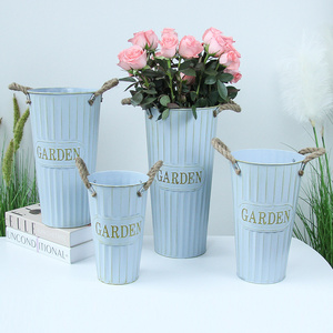 Retro Flower Bouquets Accessories Supplies Metal Buckets DIY Flower Bar Stand For Shop Wedding Bridal Shower