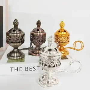 Mini Metal Luxury Arabic Style classic teapot shaped burner A charcoal Incense Burner with a Handle