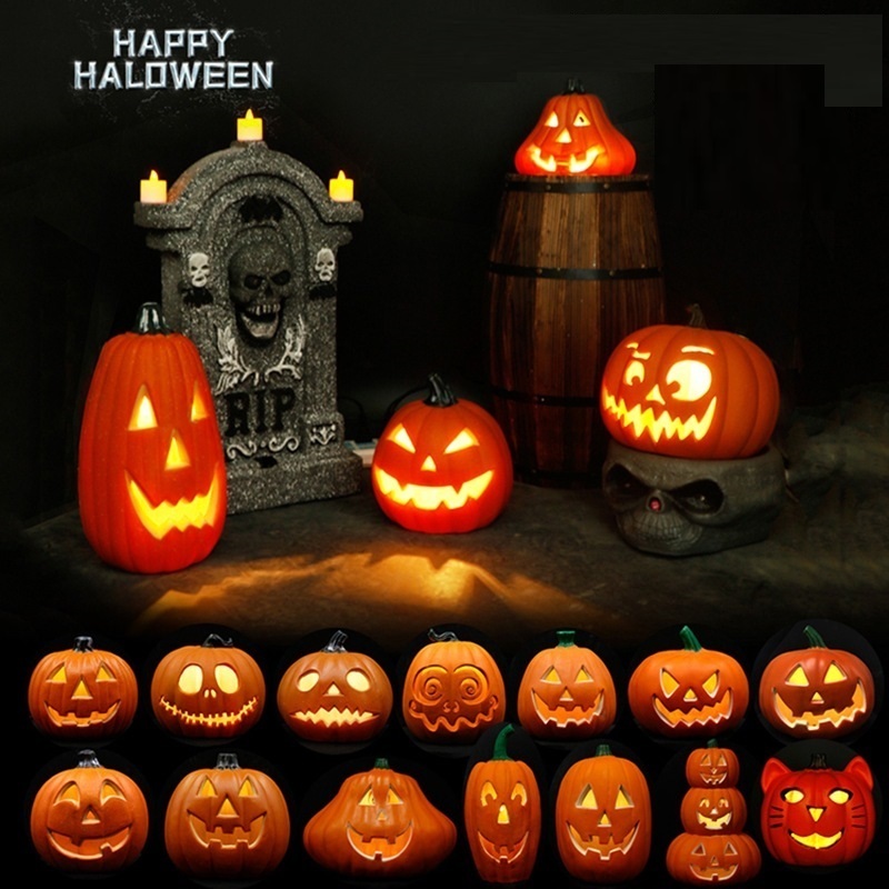 Halloween pumpkin lantern decorations Outdoor Decoration Props Ornaments Led Halloween Pumpkin Lights