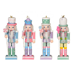 New 5inch Pink Wooden Nutcracker Christmas Ornaments Decoration Christmas Decoration Supplies Christmas Nutcracker 2024