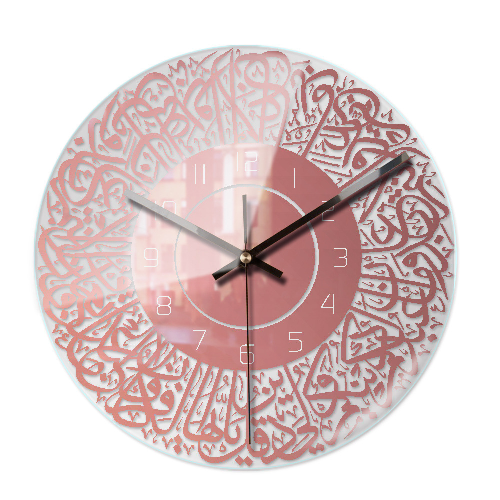 hot sale round acrylic wall clock islamic azan wall clock 3d living room decoration stand alone