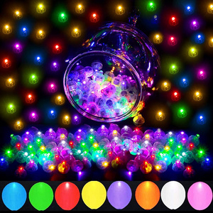 100pcs/bag Glow In The Night LED Colorful Small Round Ball Balloon Light Halloween Christmas Party Supplies Mini Flash Light