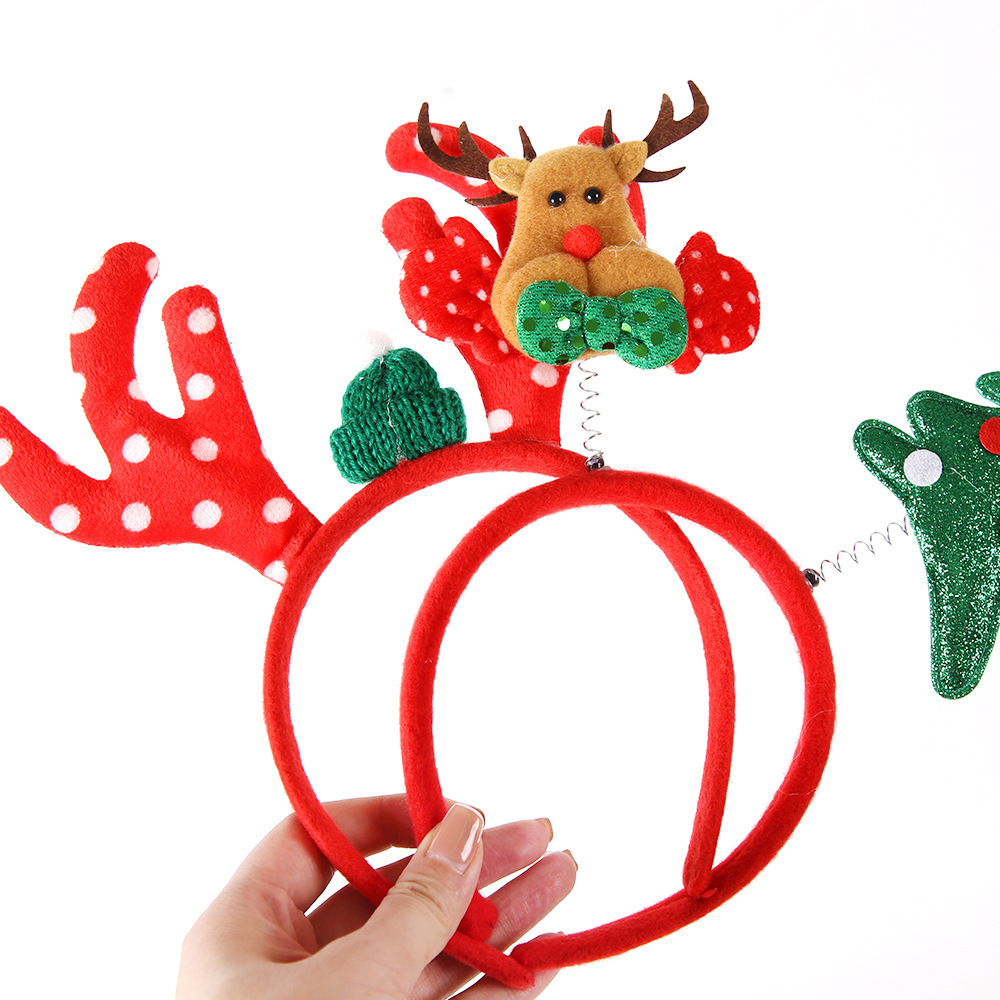 Elf christmas Headbands Hair Accessories Xmas Tree Head Hat Toppers women Santa Hat Christmas Decor