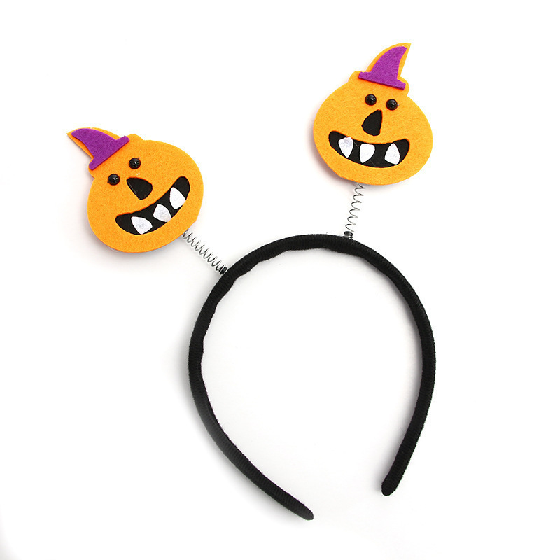 Halloween Decorations Funny Skulls Pumpkin Bat Headwear  Bands Halloween Devil Hair Hoops For Kids