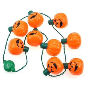 Halloween Accessories Event Kids Haunted House Photo Prop Novelties LED Light Up Halloween Pumpkin Jack O Lantern Necklace