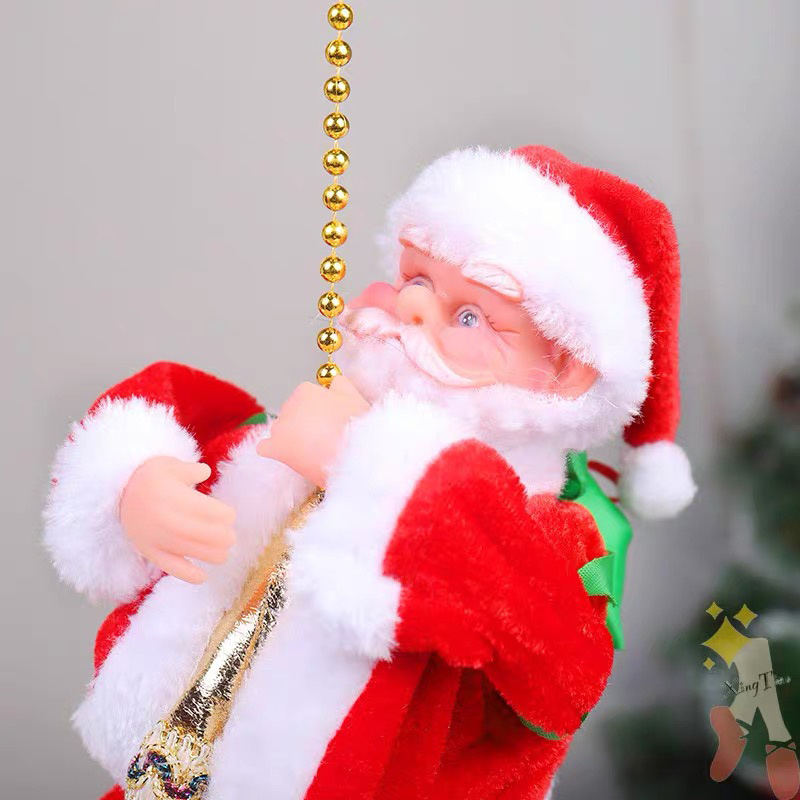 Kids Gift Electric Music Santa Claus Interesting Custom Christmas Decorations Funny Electric Climbing Santa Claus