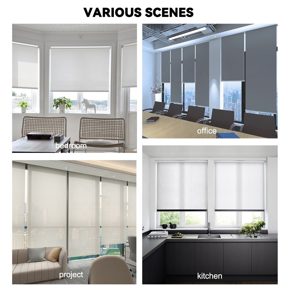 Buy electric roller shades blackout solar screen battery powered automatic motorized roller blinds and curtains for windows