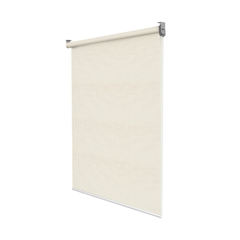 Semi-Blackout Polyester Window Roller Blinds Indoor Thermal Insulated Metal Pinhole Manual Roller Shade For Office