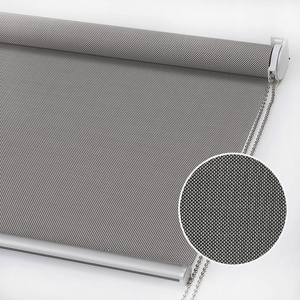 Semi-Blackout Polyester Window Roller Blinds Indoor Thermal Insulated Metal Pinhole Manual Roller Shade For Office