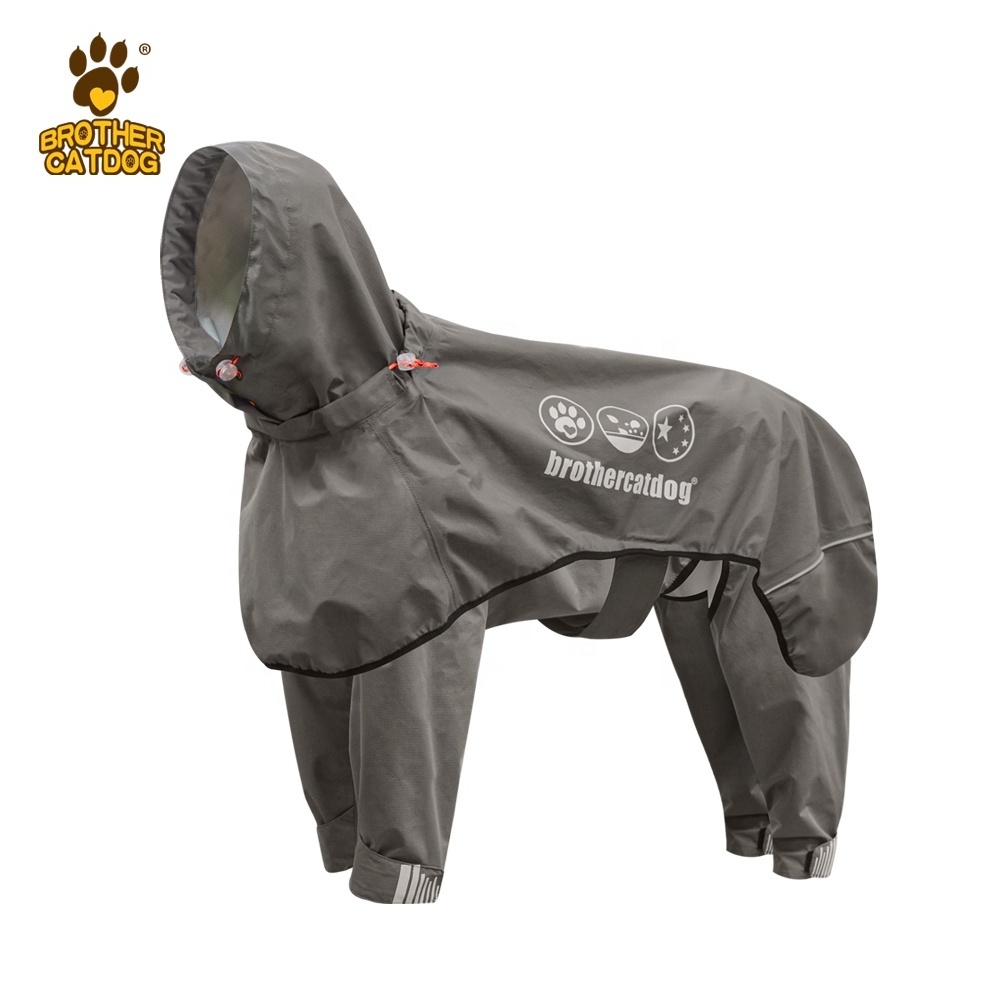 Dog raincoat waterproof  Large dog reflective clothes  All-inclusive pet raincoat  Full wrap dog raincoat