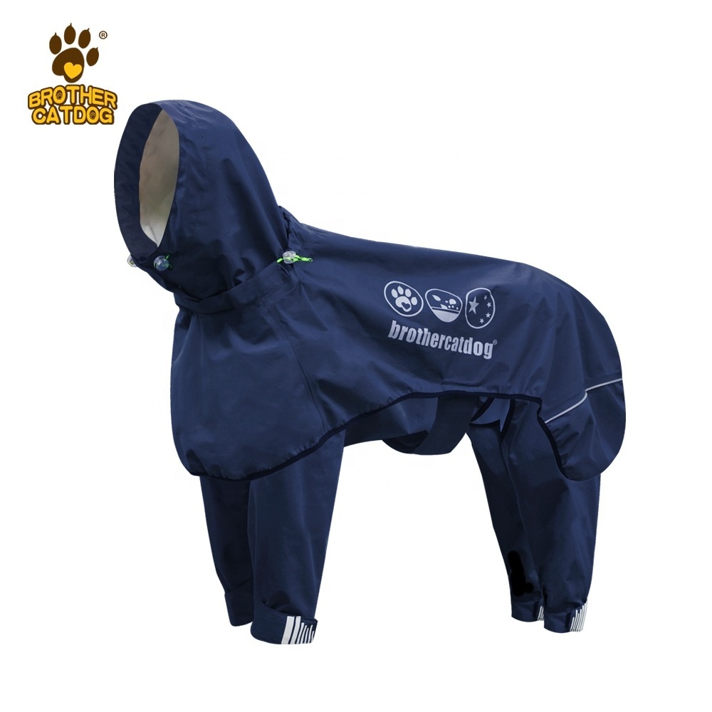 Dog raincoat waterproof  Large dog reflective clothes  All-inclusive pet raincoat  Full wrap dog raincoat