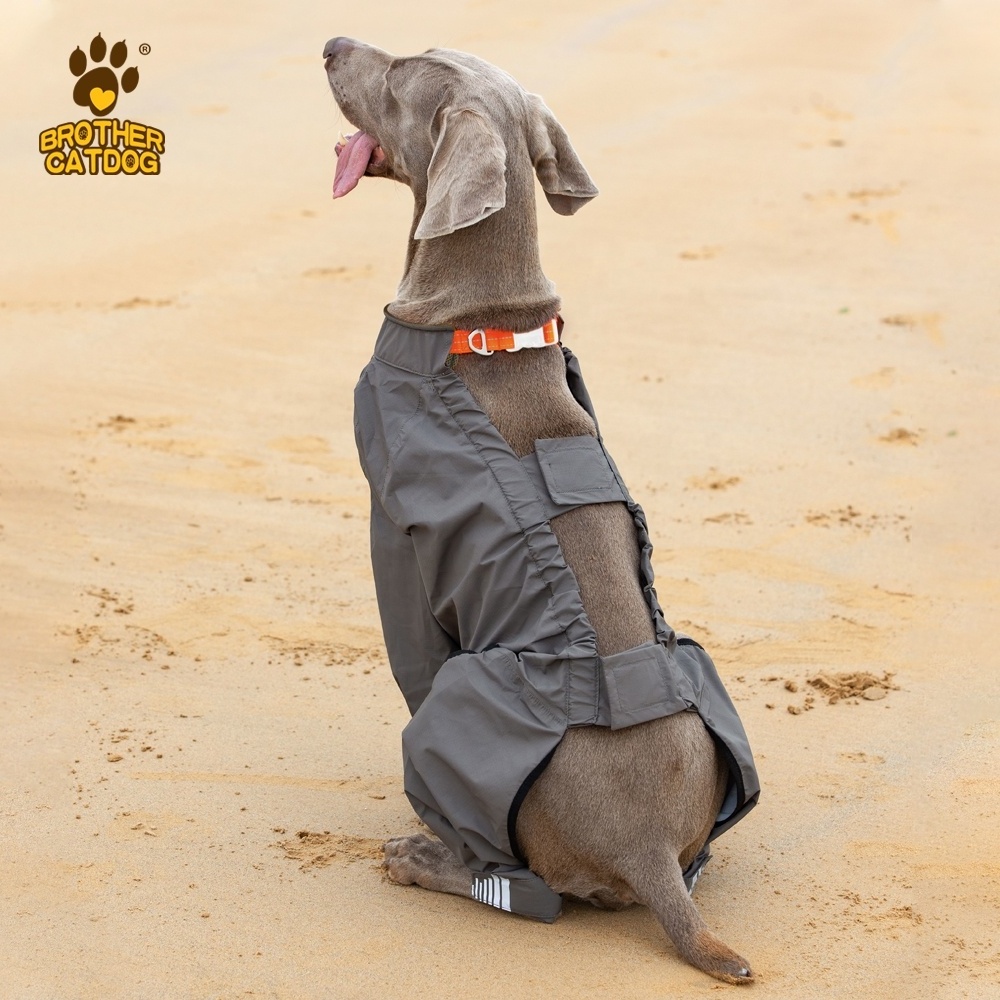 Dog raincoat waterproof  Large dog reflective clothes  All-inclusive pet raincoat  Full wrap dog raincoat