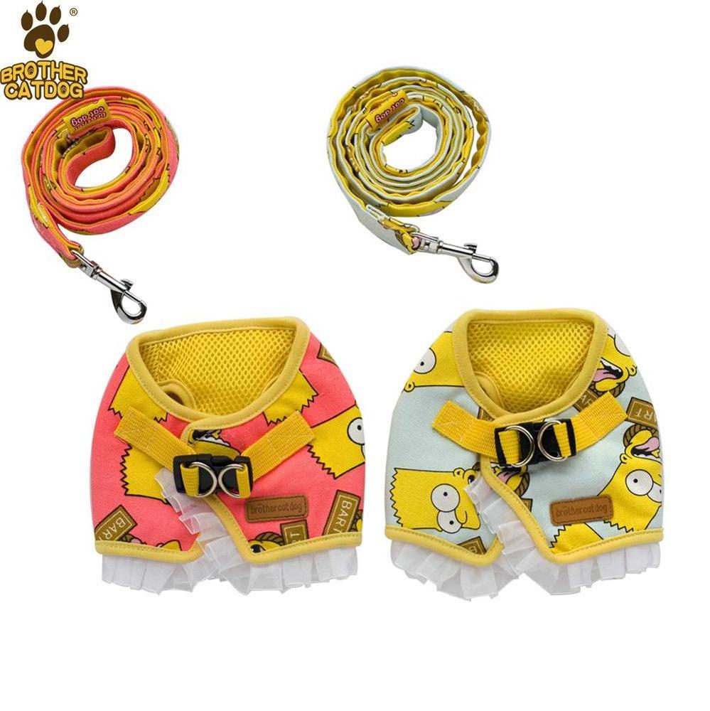 Personalized dog products  Outdoor walking small dog cat harness   hiking dog vest and leash set