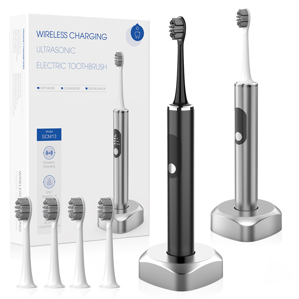 2023 Newly Designed  Stainless Steel High Quality Sonic Rechargeable Electric Toothbrush Adult Electric Toothbrush