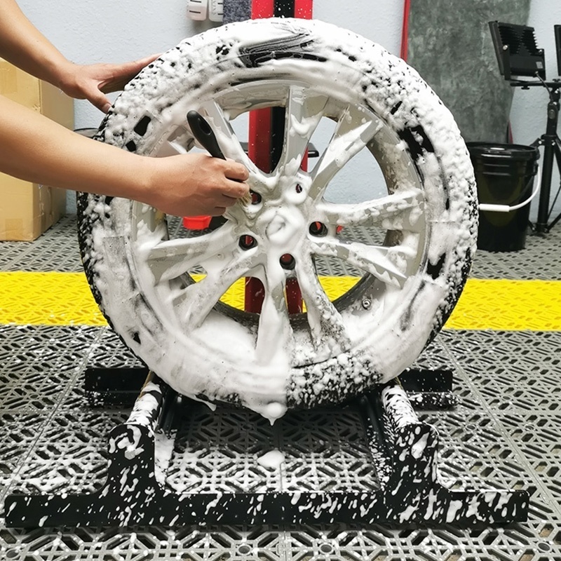 Wholesale Car tire hub cleaning placement frame rotary rolling tool Car Wheel cleaning stand