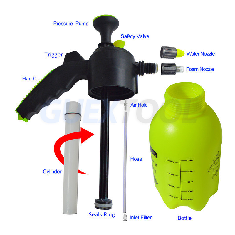 Car Wash Hand Pump Foam Sprayer Soap Dispenser Hand Pressurized Foam Cannon Snow Foam Lance Nozzle Atomizer