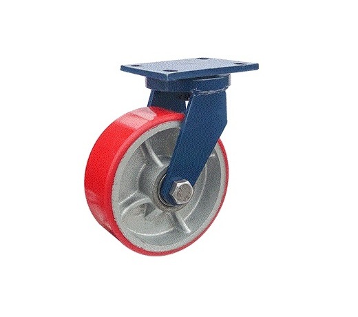 Industrial Swivel Castor Super Heavy Duty Caster 10 Inch Iron Core Polyurethane Coated Wheel