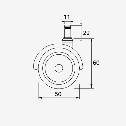 2 Inch 50MM Noiseless TPE Wheels Castor Swivel Furniture Chair Caster With Stem/Brake