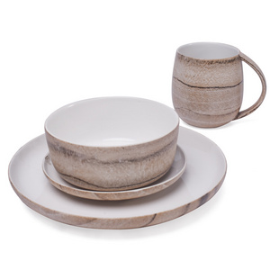 Rustic style custom decal restaurant hotel used home goods factory price porcelain dinnerware set