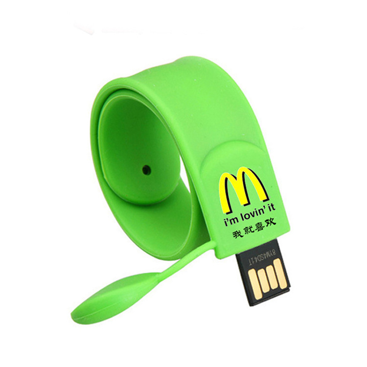 Promotion Silicone Slap Bracelet Usb Memory Sticks, Custom Color wristband 32gb 16gb 8gb Usb 2.0 Flash Drive