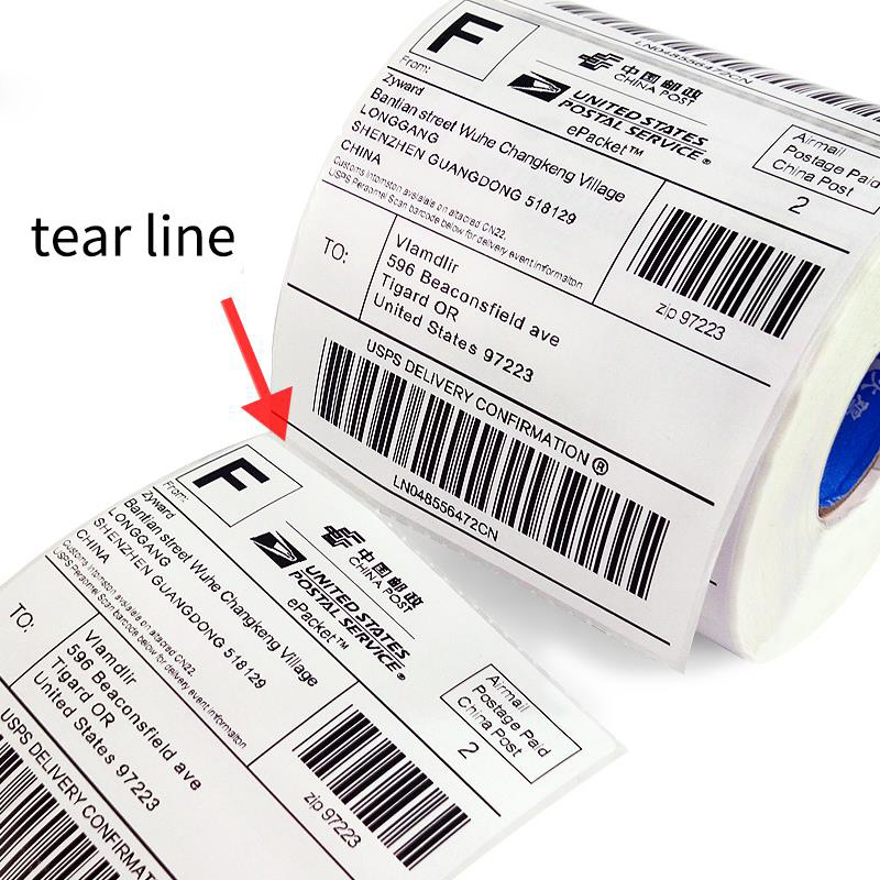 Wholesale 3 Proofing Packing Shipping Label Printed Thermal Paper Transfer Label Sticker Roll